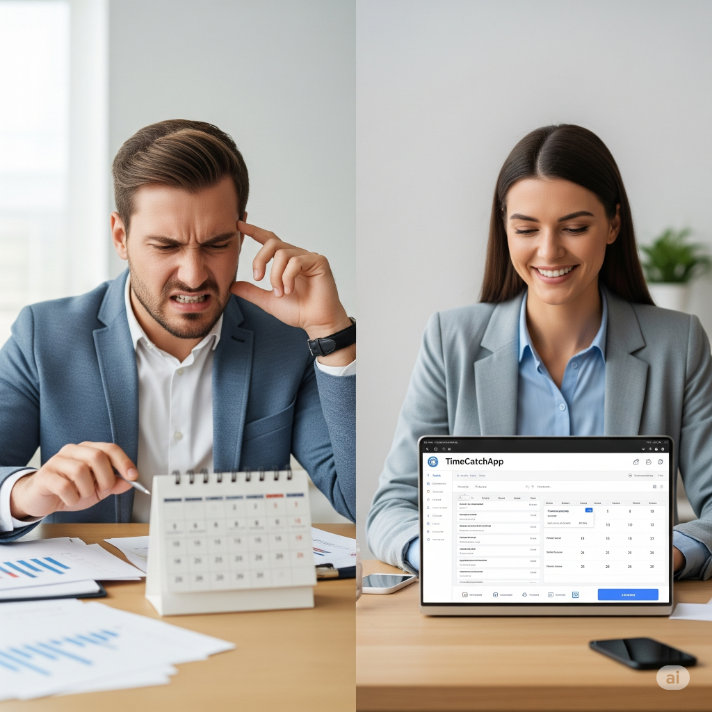 Consultant unhappy using traditional time tracking and another happy using TimeCatchApp