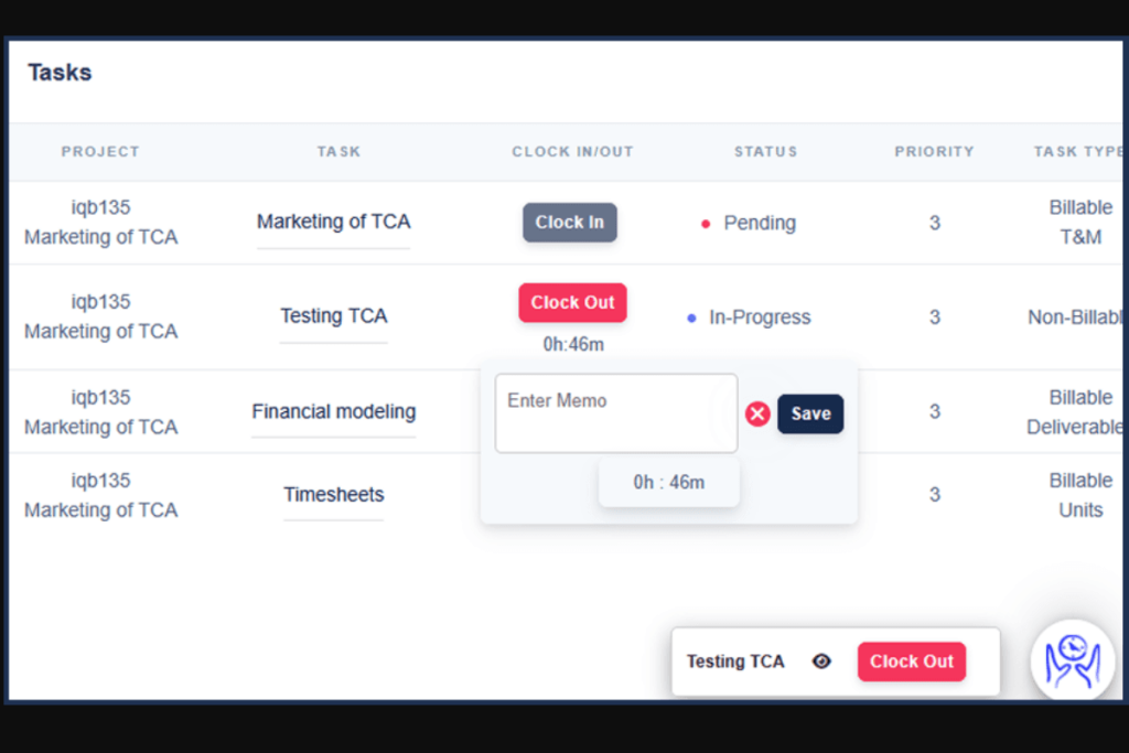 TimeCatchApp Testing Screenshot