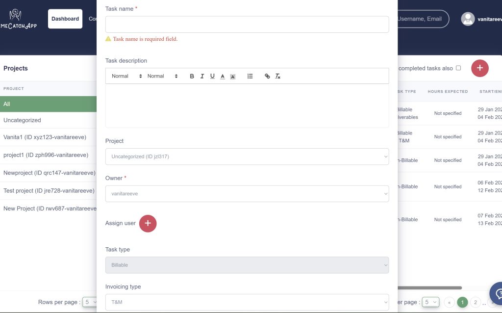 Task dialog